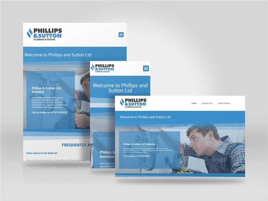 Responsive mockup showing the Phillips and Sutton website on desktop, tablet and mobile